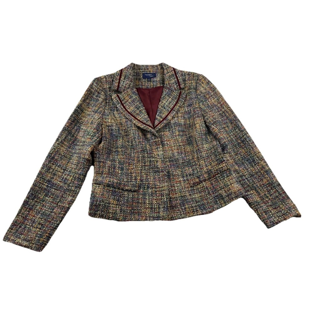 Fundamental Rainbow Tweed Blazer Women's Size 10 EUC